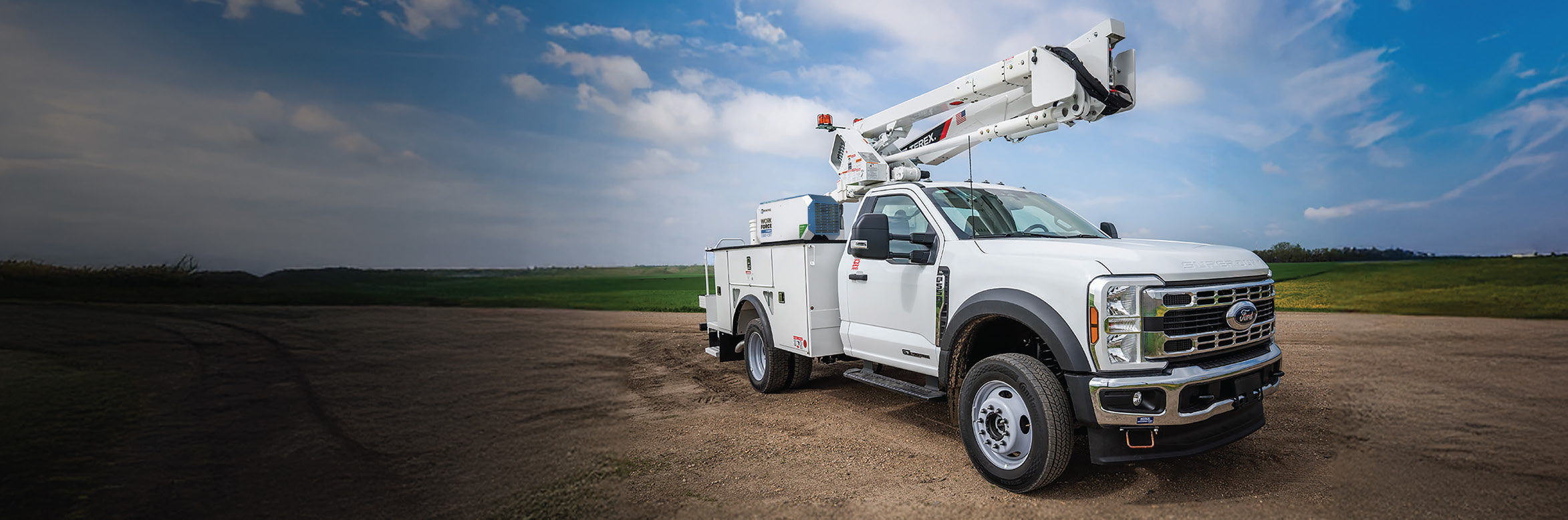 WorkForce Power Take-Off-S on a Ford bucket truck with a Terex boom